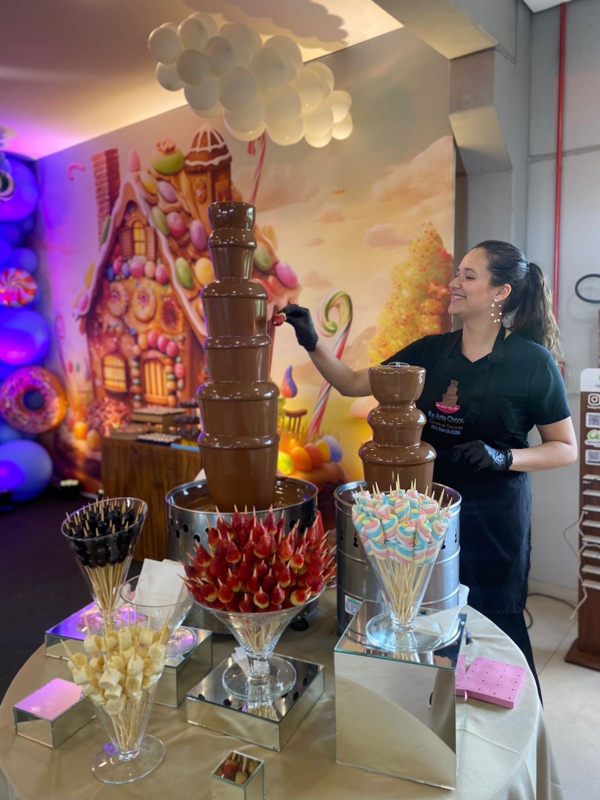 Infantil com cascata de chocolate KyArteChoco